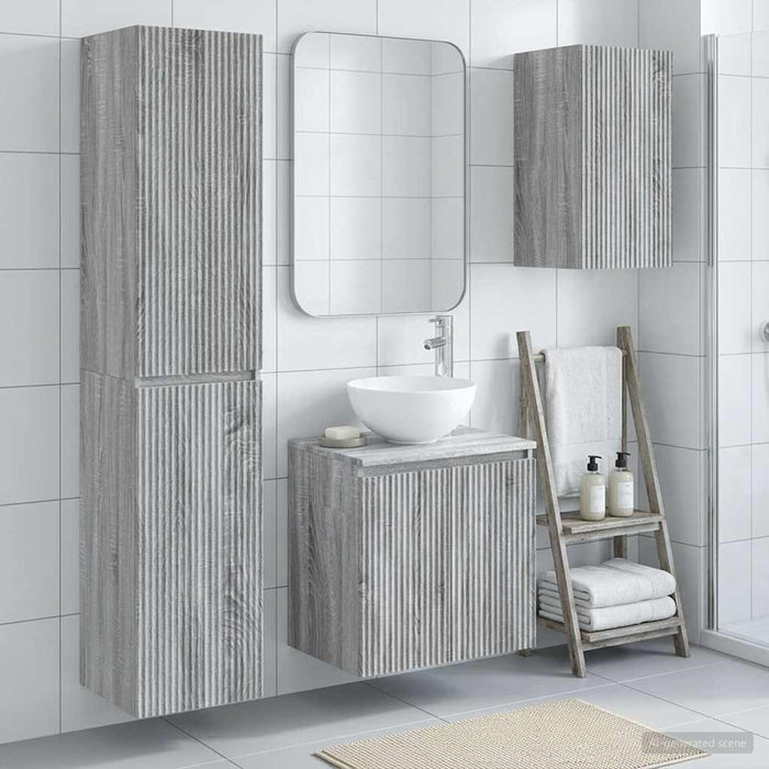 Set de mobilier pentru baie 3 buc. Sonoma gri WALTI
