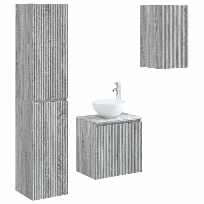 Set de mobilier pentru baie 3 buc. Sonoma gri WALTI