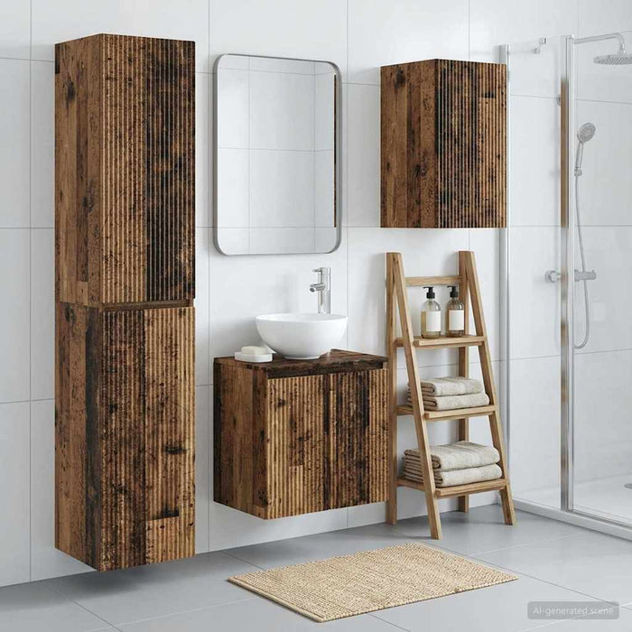 Set de mobilier pentru baie 3 buc. Lemn vechi WALTI