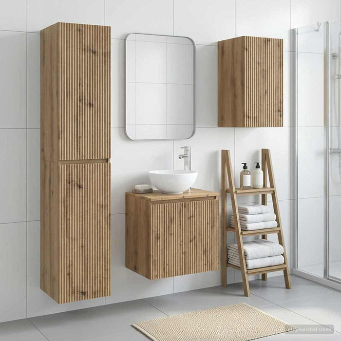 Set de mobilier pentru baie 3 buc. Stejar Artizanal WALTI