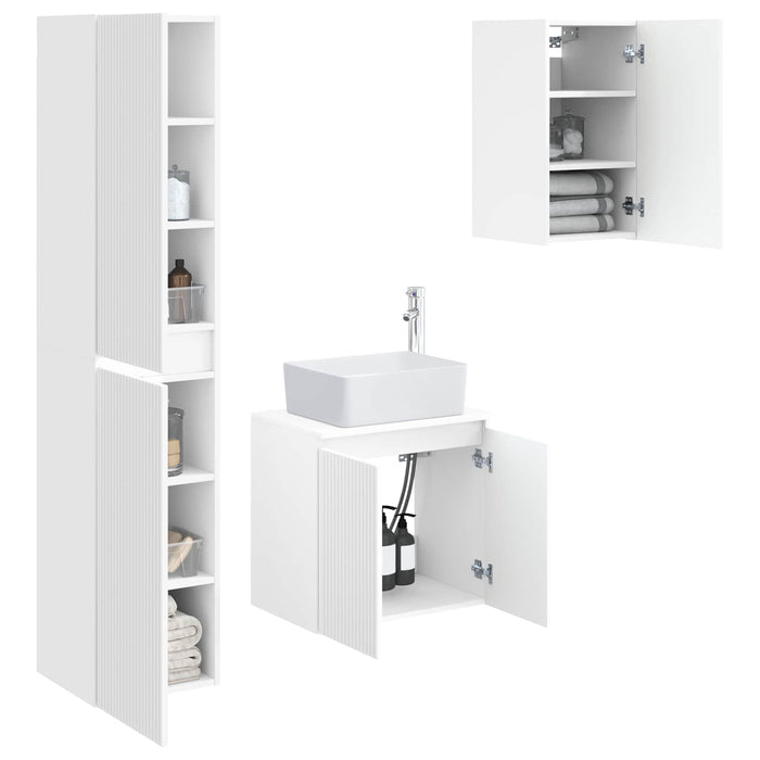 Set de mobilier pentru baie 3 buc. Alb 33 x 34,5 x 160 cm WALTI