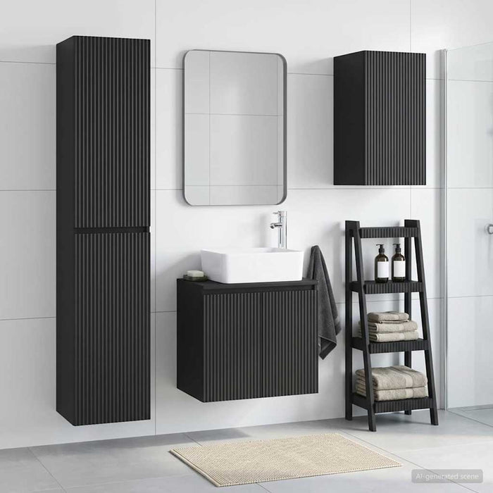 Set de mobilier pentru baie 3 buc. Negru 33 x 34,5 x 160 cm WALTI