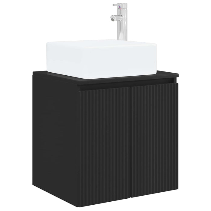 Set de mobilier pentru baie 3 buc. Negru 33 x 34,5 x 160 cm WALTI