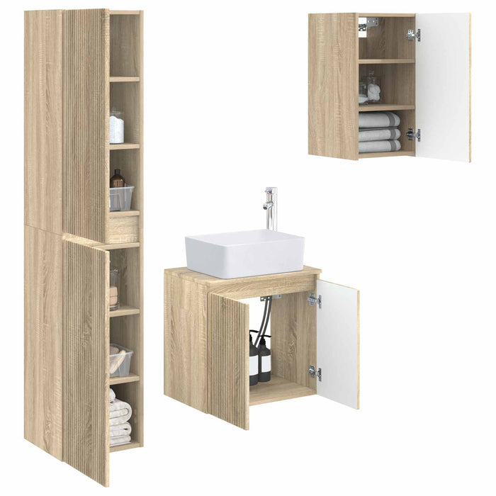 Set de mobilier pentru baie 3 buc. Stejar Sonoma WALTI