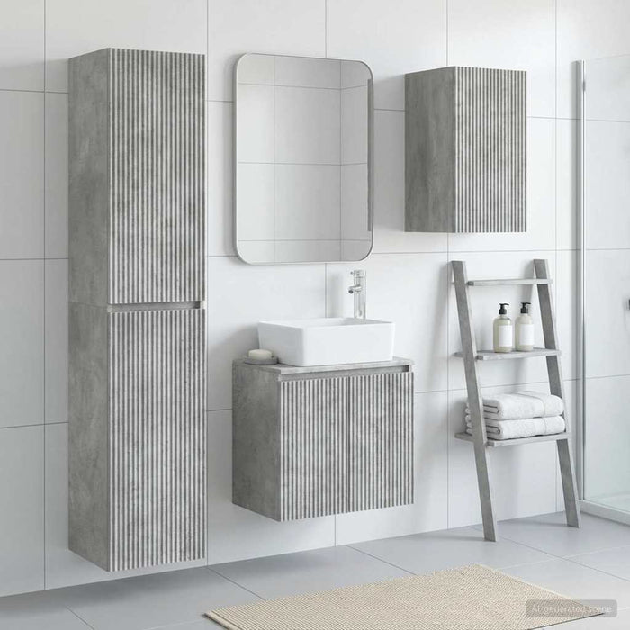 Set de mobilier pentru baie 3 buc. Gri Beton 33 x 34,5 x 160 cm WALTI