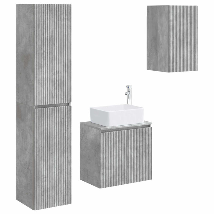 Set de mobilier pentru baie 3 buc. Gri Beton 33 x 34,5 x 160 cm WALTI