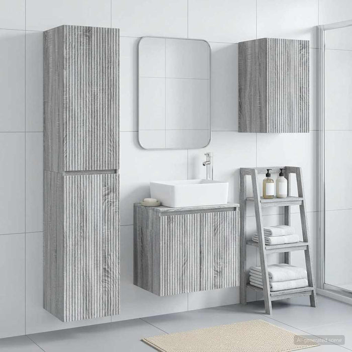 Set de mobilier pentru baie 3 buc. Sonoma gri WALTI