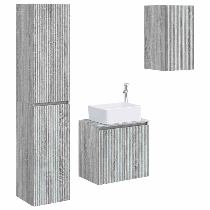 Set de mobilier pentru baie 3 buc. Sonoma gri WALTI