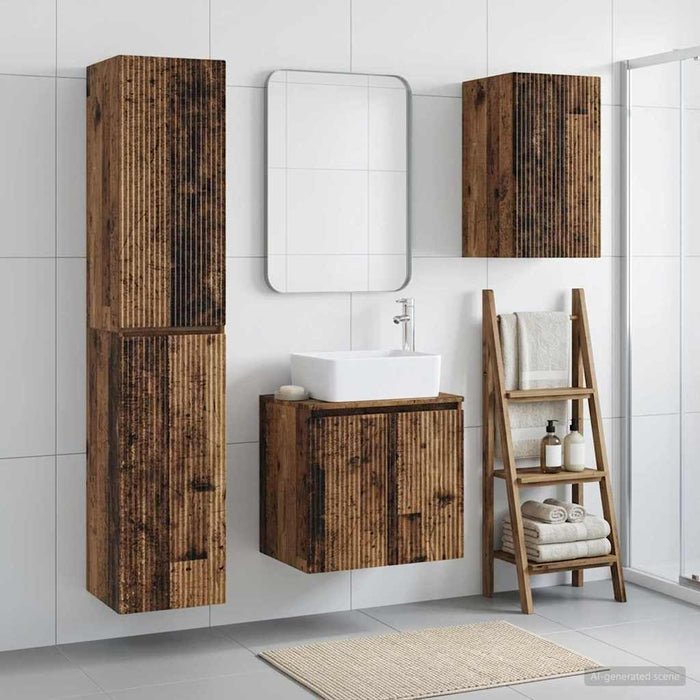 Set de mobilier pentru baie 3 buc. Lemn vechi WALTI