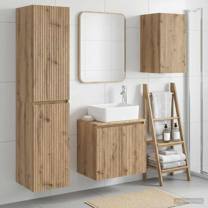 Set de mobilier pentru baie 3 buc. Stejar Artizanal WALTI