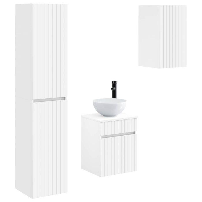 Set de mobilier pentru baie 3 buc. Alb 33 x 34,5 x 160 cm WALTI
