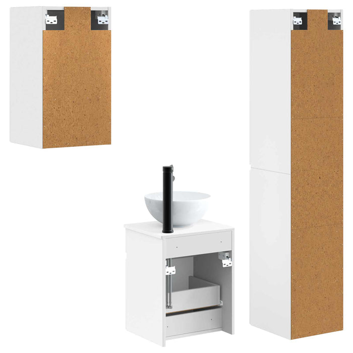 Set de mobilier pentru baie 3 buc. Alb 33 x 34,5 x 160 cm WALTI