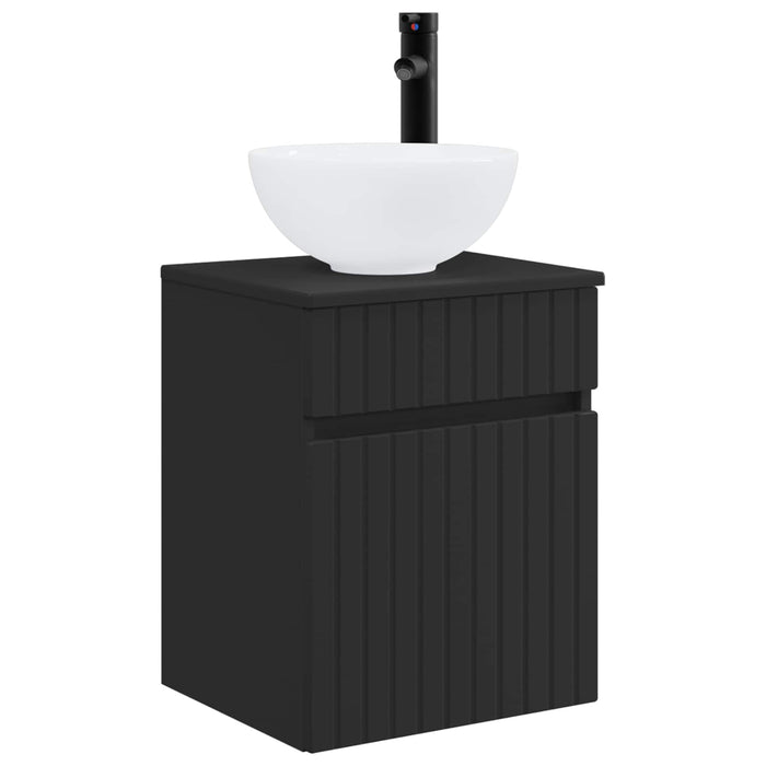 Set de mobilier pentru baie 3 buc. Negru 33 x 34,5 x 160 cm WALTI
