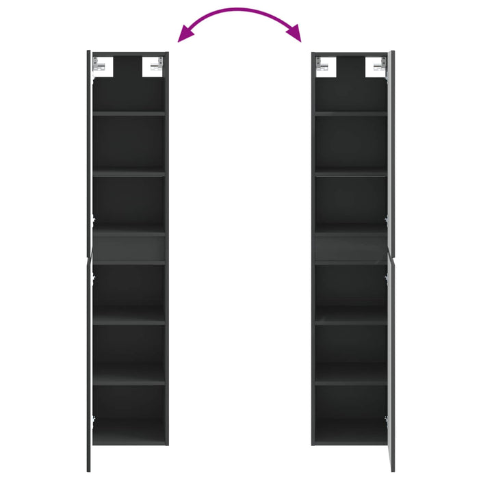 Set de mobilier pentru baie 3 buc. Negru 33 x 34,5 x 160 cm WALTI