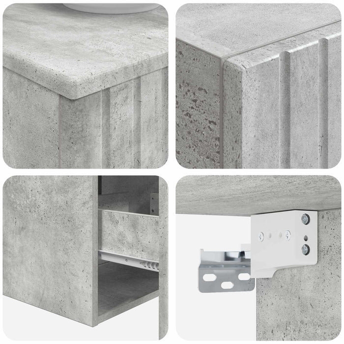 Set de mobilier pentru baie 3 buc. Gri Beton 33 x 34,5 x 160 cm WALTI