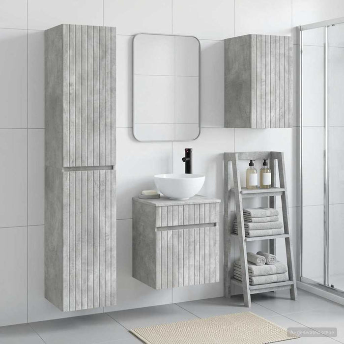 Set de mobilier pentru baie 3 buc. Gri Beton 33 x 34,5 x 160 cm WALTI