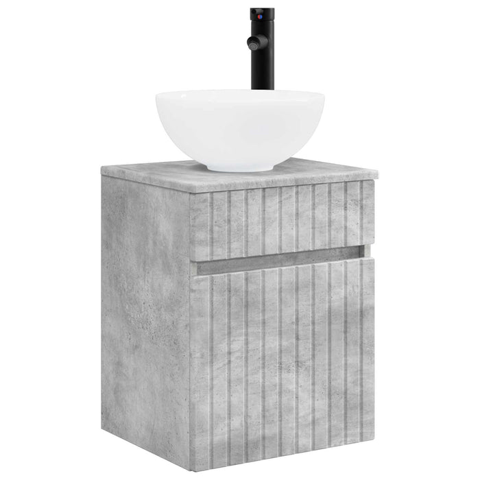 Set de mobilier pentru baie 3 buc. Gri Beton 33 x 34,5 x 160 cm WALTI