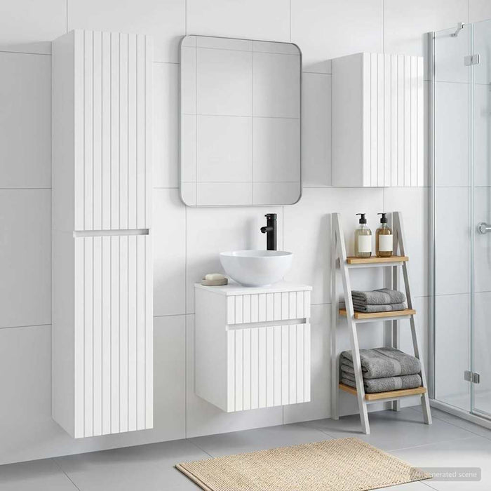 Set de mobilier pentru baie 3 buc. Alb foarte lucios WALTI