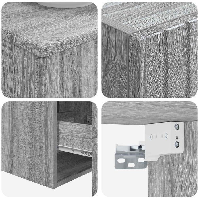Set de mobilier pentru baie 3 buc. Sonoma gri WALTI