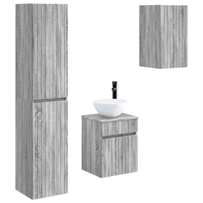 Set de mobilier pentru baie 3 buc. Sonoma gri WALTI