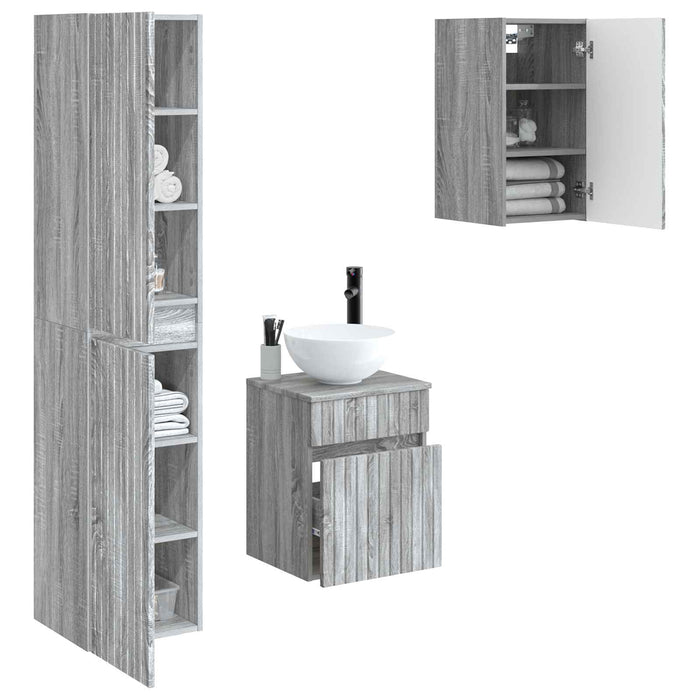 Set de mobilier pentru baie 3 buc. Sonoma gri WALTI
