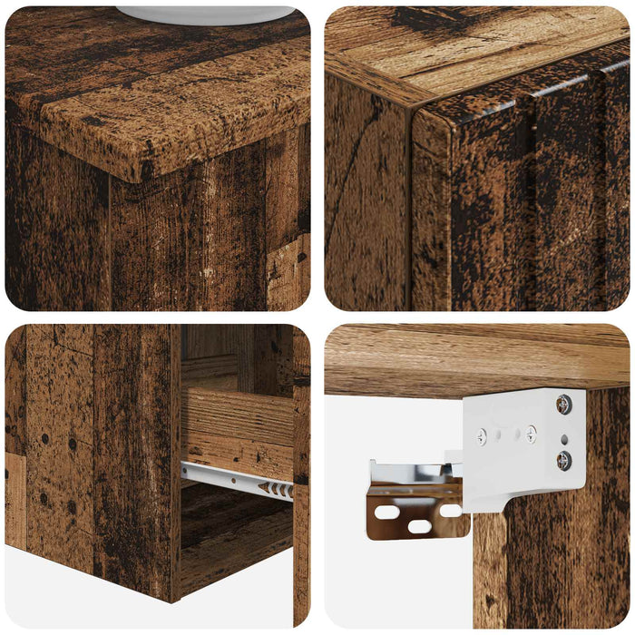 Set de mobilier pentru baie 3 buc. Lemn vechi WALTI