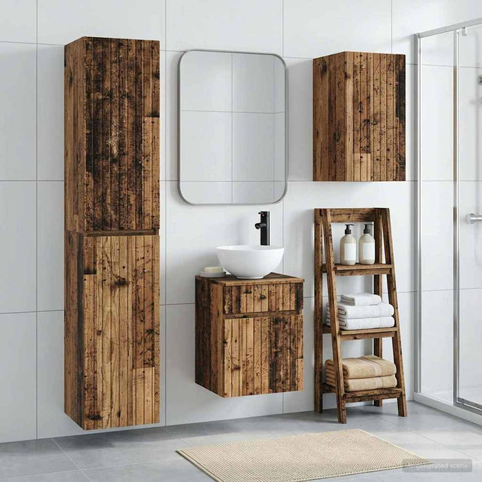 Set de mobilier pentru baie 3 buc. Lemn vechi WALTI