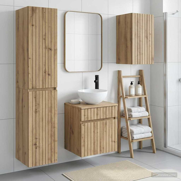 Set de mobilier pentru baie 3 buc. Stejar Artizanal WALTI