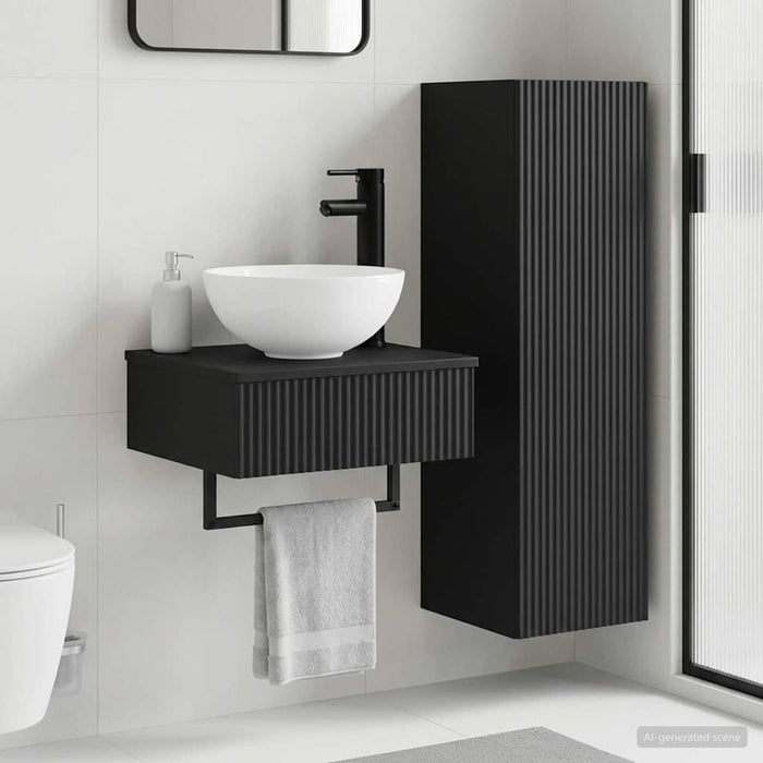 Set de mobilier pentru baie 2 buc. Negru 33 x 34,5 x 100 cm WALTI