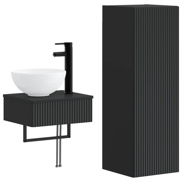 Set de mobilier pentru baie 2 buc. Negru 33 x 34,5 x 100 cm WALTI