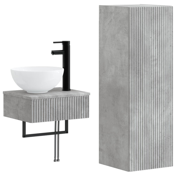 Set de mobilier pentru baie 2 buc. Gri Beton 33 x 34,5 x 100 cm WALTI
