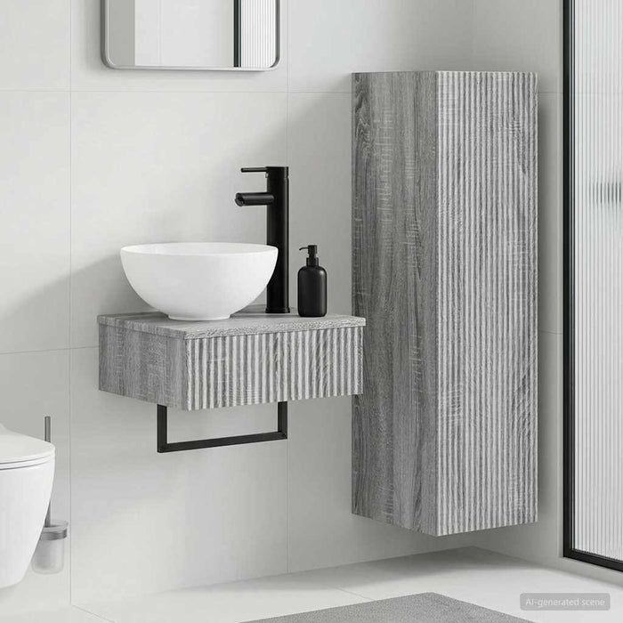 Set de mobilier pentru baie 2 buc. Sonoma gri WALTI