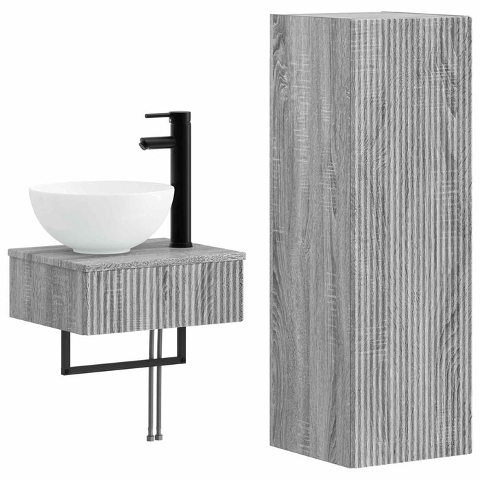 Set de mobilier pentru baie 2 buc. Sonoma gri WALTI