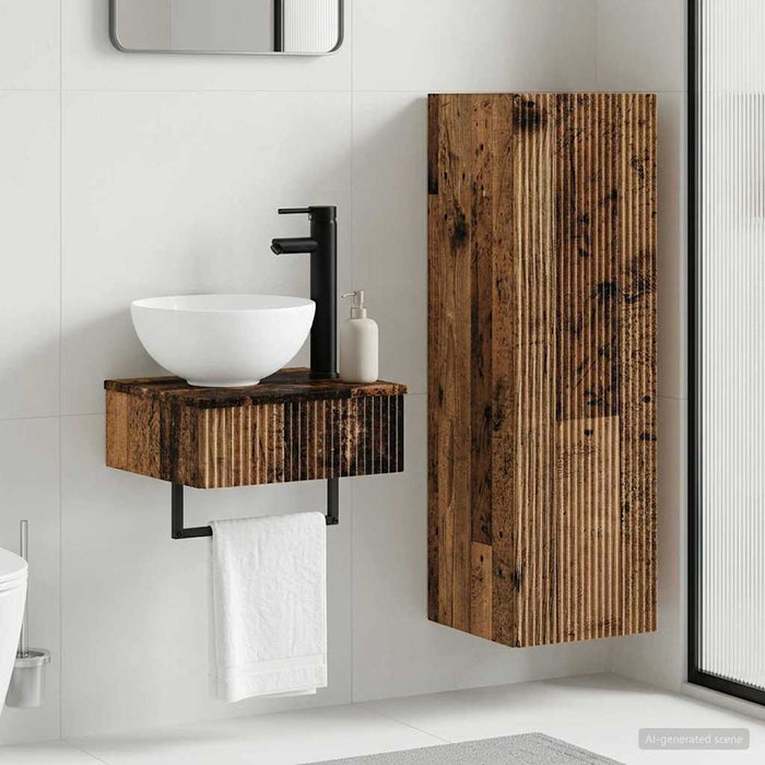 Set de mobilier pentru baie 2 buc. Lemn vechi WALTI