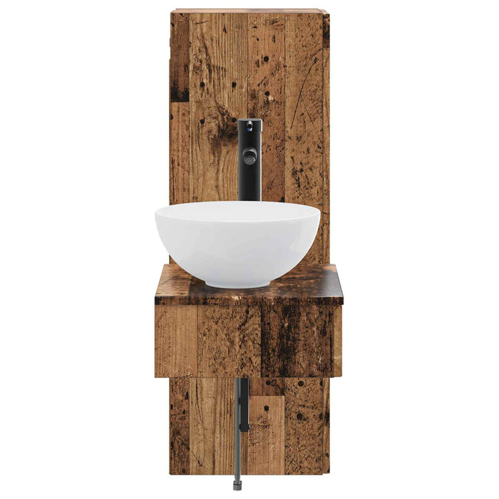 Set de mobilier pentru baie 2 buc. Lemn vechi WALTI