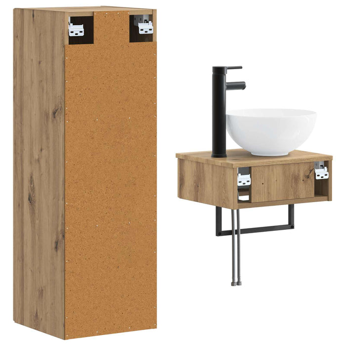 Set de mobilier pentru baie 2 buc. Stejar Artizanal WALTI