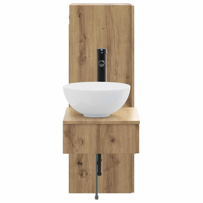Set de mobilier pentru baie 2 buc. Stejar Artizanal WALTI