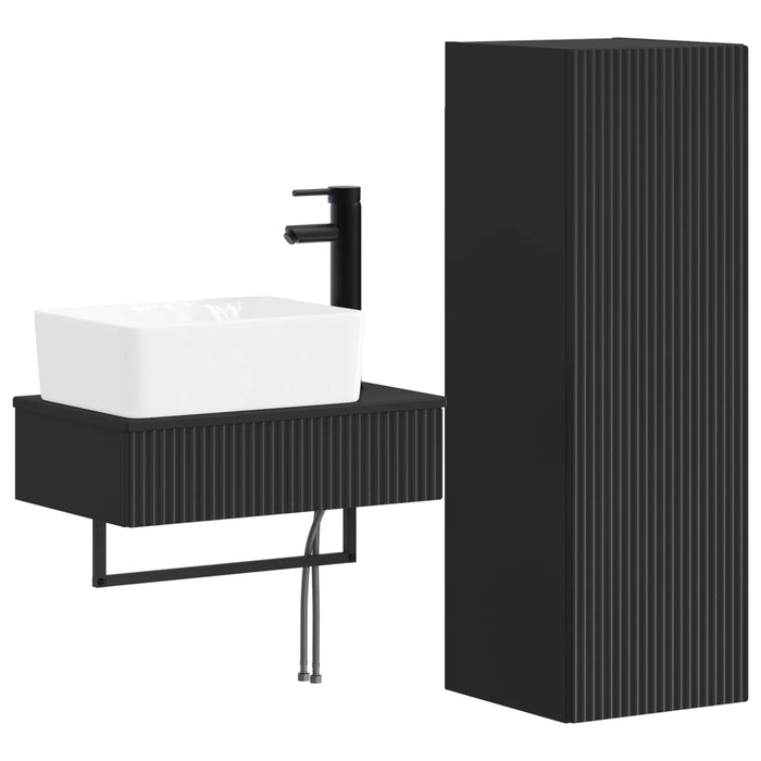 Set de mobilier pentru baie 2 buc. Negru 33 x 34,5 x 100 cm WALTI