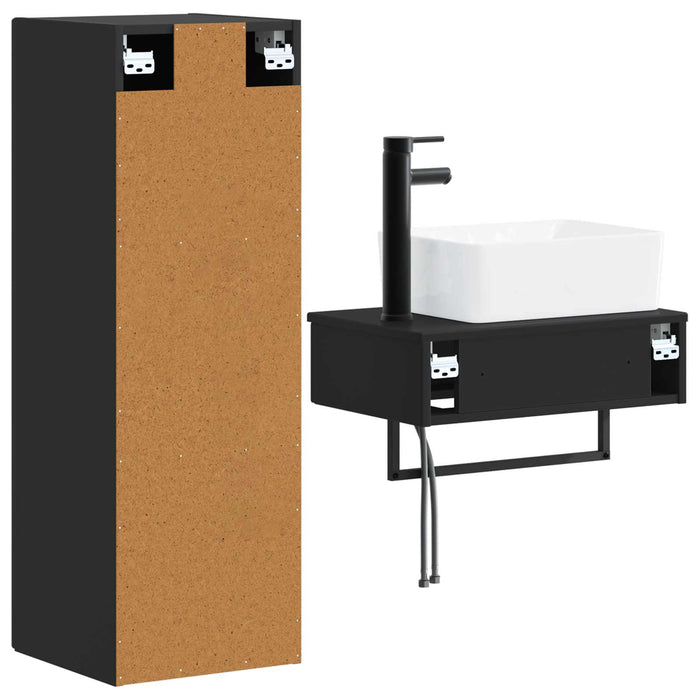 Set de mobilier pentru baie 2 buc. Negru 33 x 34,5 x 100 cm WALTI