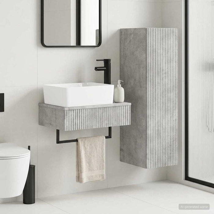 Set de mobilier pentru baie 2 buc. Gri Beton 33 x 34,5 x 100 cm WALTI