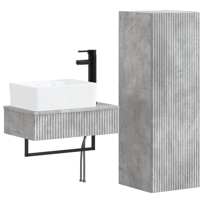 Set de mobilier pentru baie 2 buc. Gri Beton 33 x 34,5 x 100 cm WALTI