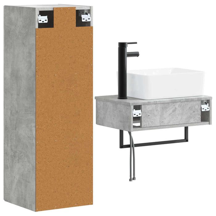 Set de mobilier pentru baie 2 buc. Gri Beton 33 x 34,5 x 100 cm WALTI