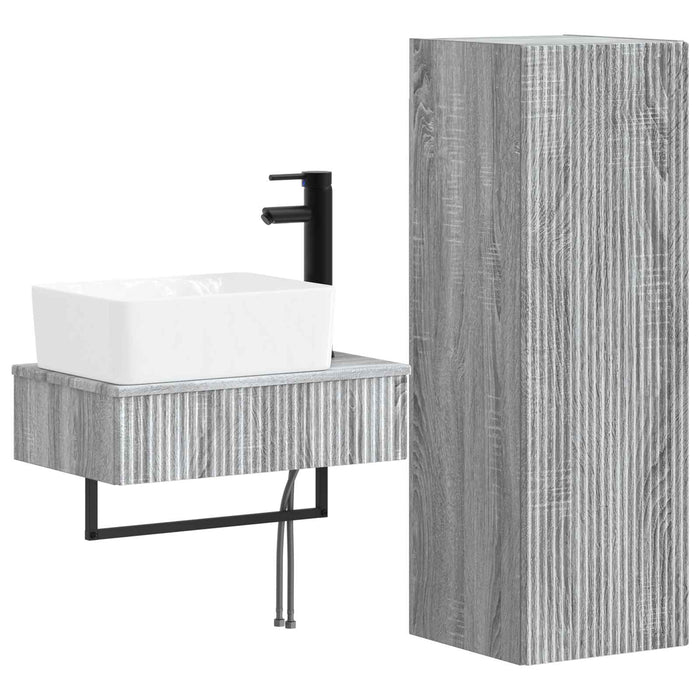 Set de mobilier pentru baie 2 buc. Sonoma gri WALTI