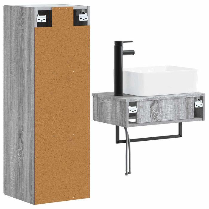Set de mobilier pentru baie 2 buc. Sonoma gri WALTI
