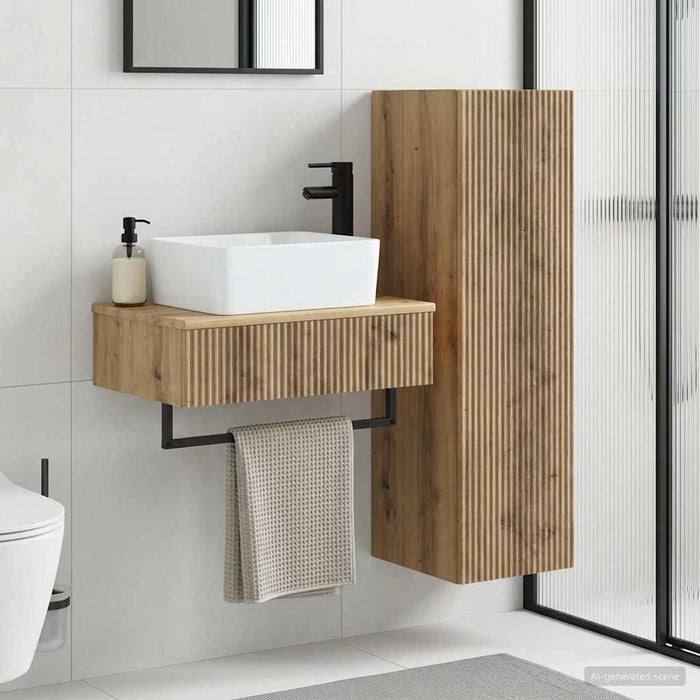 Set de mobilier pentru baie 2 buc. Stejar Artizanal WALTI