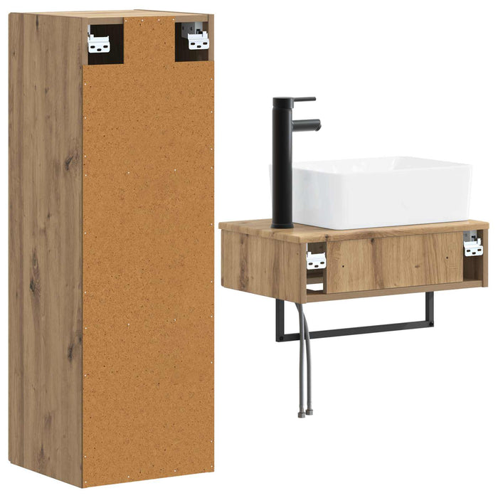Set de mobilier pentru baie 2 buc. Stejar Artizanal WALTI