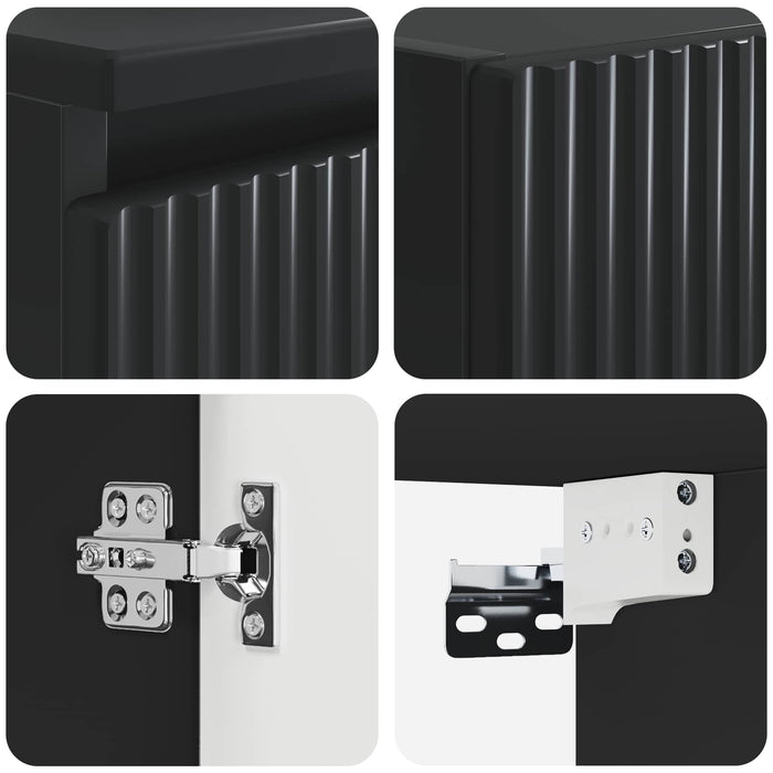 Set de mobilier pentru baie 2 buc. Negru 33 x 34,5 x 100 cm WALTI