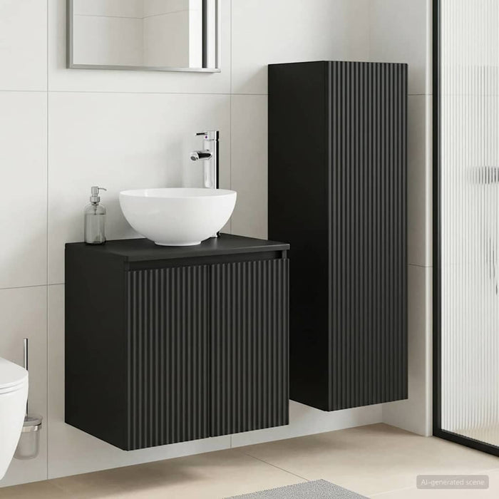 Set de mobilier pentru baie 2 buc. Negru 33 x 34,5 x 100 cm WALTI