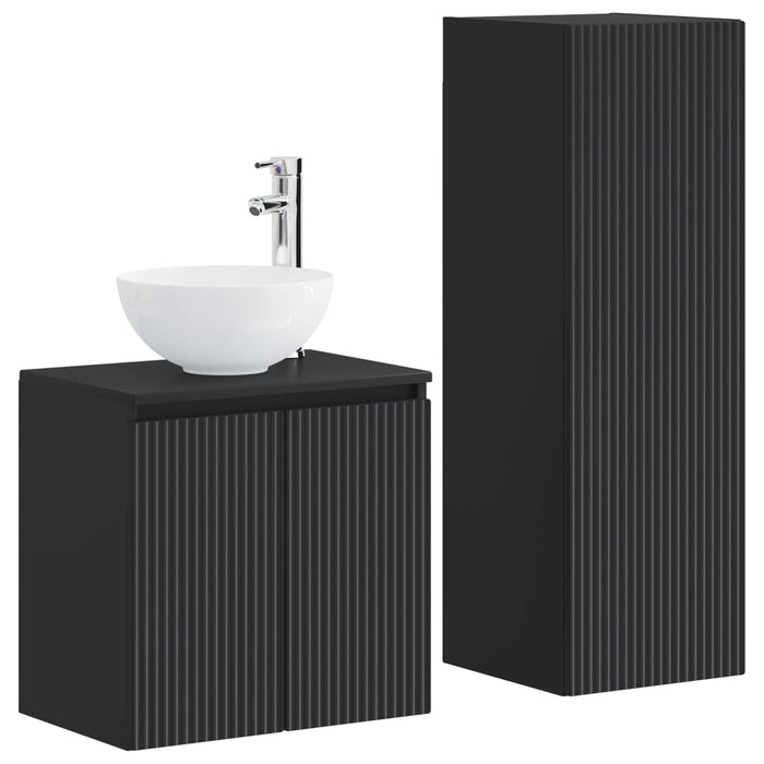Set de mobilier pentru baie 2 buc. Negru 33 x 34,5 x 100 cm WALTI