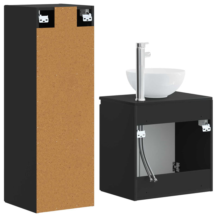 Set de mobilier pentru baie 2 buc. Negru 33 x 34,5 x 100 cm WALTI